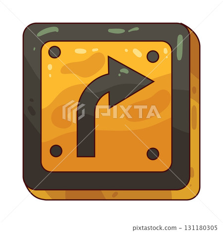 illustration of right turn sign illustration of right turn sign 131180305