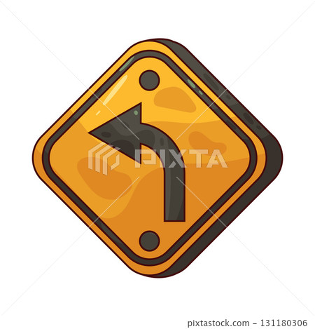 illustration of left turn sign illustration of left turn sign 131180306
