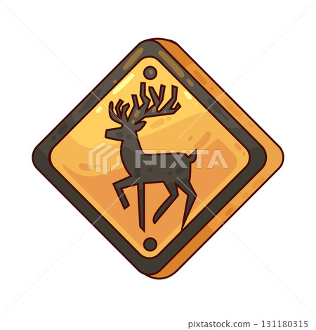 illustration of deer crossing sign 131180315