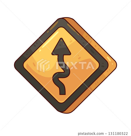 illustration of winding road sign illustration of winding road sign 131180322