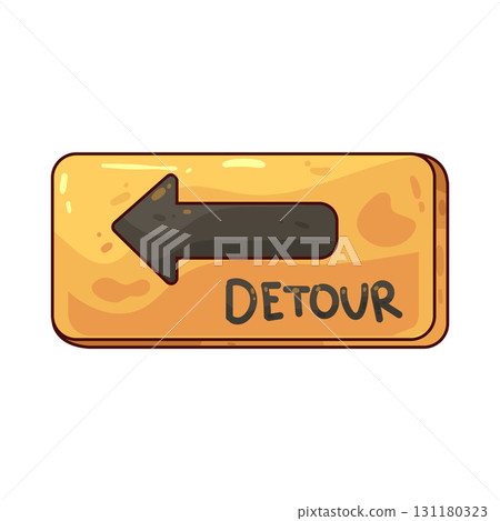 illustration of detour sign illustration of detour sign 131180323