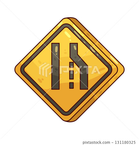 illustration of lane ends sign illustration of lane ends sign 131180325