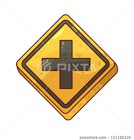 illustration of Crossroad Sign illustration of Crossroad Sign 131180326