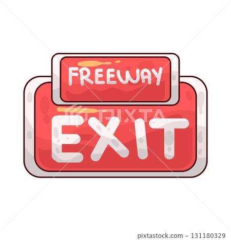illustration of freeway exit sign 131180329