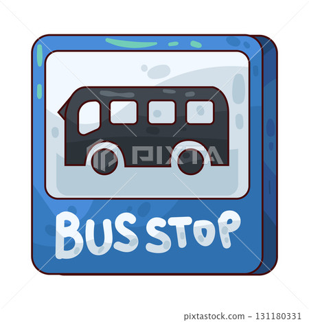 illustration of bus stop sign illustration of bus stop sign 131180331