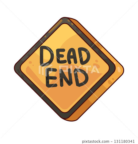 illustration of Dead End Sign 131180341