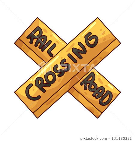 illustration of railroad crossing sign 131180351