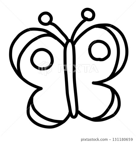 Hand-drawn line drawing of a cute Colias butterfly Hand-drawn line drawing of a cute Colias butterfly 131180659