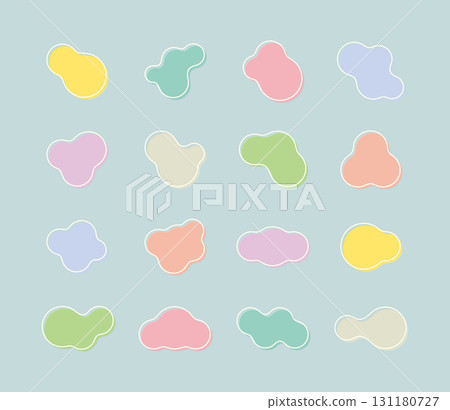 Cute frame material set of metaball shapes 131180727