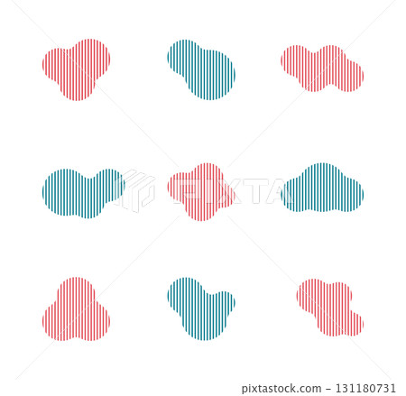 Metaball shape stripe arrangement material set 131180731
