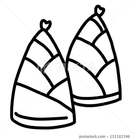 Hand-drawn line drawing of a cute bamboo shoot Hand-drawn line drawing of a cute bamboo shoot 131181396