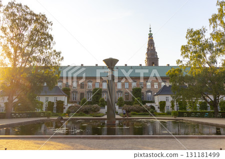Copenhagen, Denmark - June 15,2022 : Garden of the Royal Library in Copenhagen, Denmark on June 15, 2022. Copenhagen, Denmark - June 15,2022 : Garden of the Royal Library in Copenhagen, Denmark on June 15, 2022. 131181499