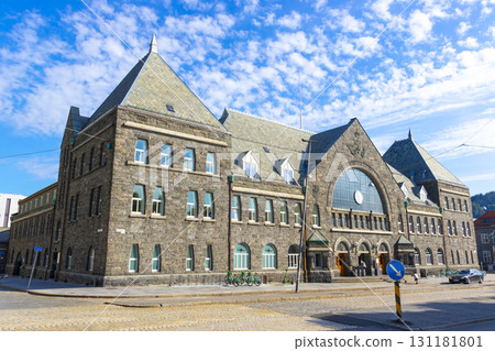 Bergen, Norway - June 11,2022 : Bergen Station or Bergen stasjon is the main railway station in Bergen, Norway on June 11,2022. 131181801