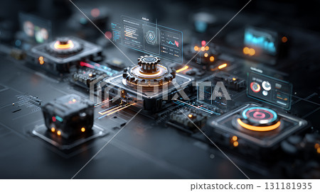 dj mixer on the table 131181935