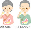 老年男性和女性飲用鋇 131182072
