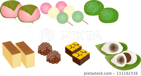 Set of Japanese sweets 131182338