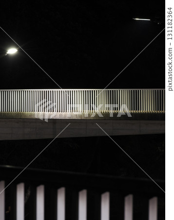 Tama Center pedestrian bridge at night Tama Center pedestrian bridge at night 131182364