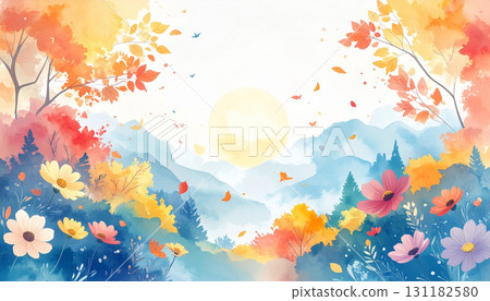 多彩的秋天風景圖 131182580