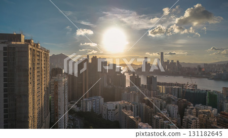 Aug 1 2025 View of Victoria Harbour and Skyline, hk Aug 1 2025 View of Victoria Harbour and Skyline, hk 131182645