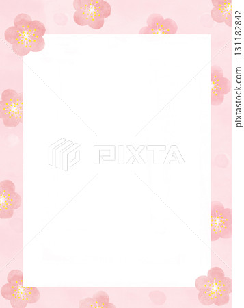 Plum blossom frame watercolor background material Plum blossom frame watercolor background material 131182842