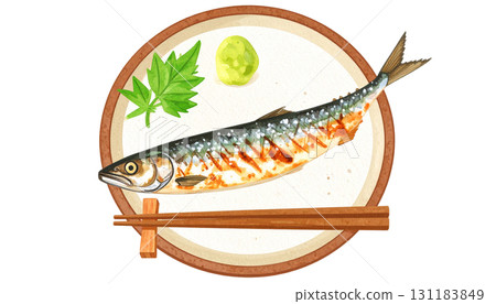 Fish dish illustration material Fish dish illustration material 131183849