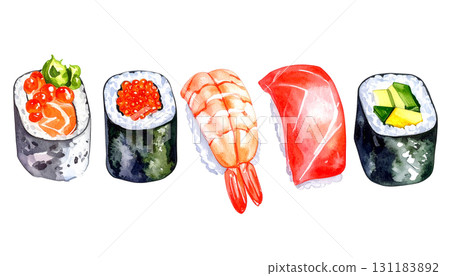 Sushi illustration material 131183892