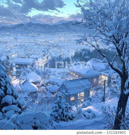 Snowy city 131183901