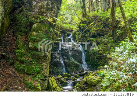 靈泉瀑布的景色籠罩在一片寂靜之中 靈泉瀑布的景色籠罩在一片寂靜之中 131183919