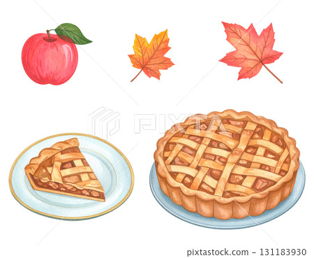 Apple pie illustration material 131183930