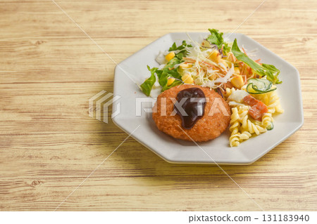 Croquettes and salad Croquettes and salad 131183940