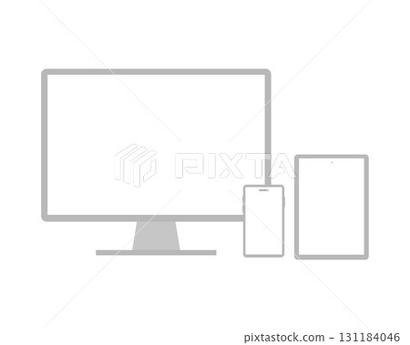 Simple illustration of a computer, smartphone, and tablet Simple illustration of a computer, smartphone, and tablet 131184046
