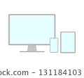 Simple illustration of a computer, smartphone, and tablet 131184103