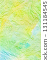 Yellow and yellow-green bleed painting (acrylic paint on Japanese paper) 131184545