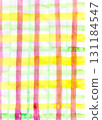Watercolor checkered pattern (painted with acrylic paint on Japanese paper) 131184547