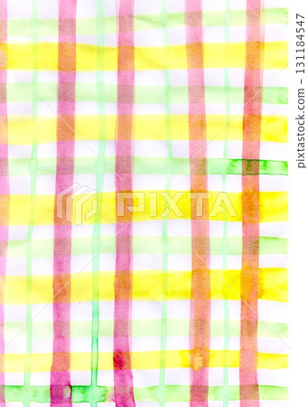 Watercolor checkered pattern (painted with acrylic paint on Japanese paper) Watercolor checkered pattern (painted with acrylic paint on Japanese paper) 131184547