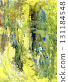 Yellow abstract background (painted with acrylic paint) 131184548
