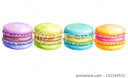 Cute macaron illustration material 131184552