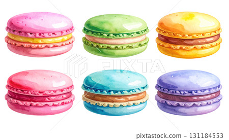 可愛的馬卡龍插畫素材 131184553