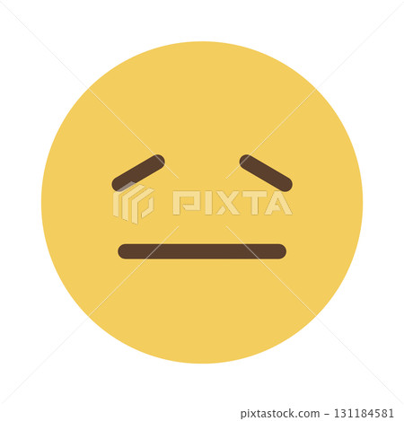 憂愁/悲傷的臉的簡單圖示（黃色） 131184581