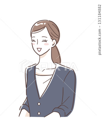 美容顧問微笑服務顧客的插畫素材 131184882