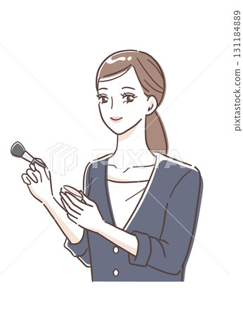 商店女售貨員化妝的插畫素材 商店女售貨員化妝的插畫素材 131184889