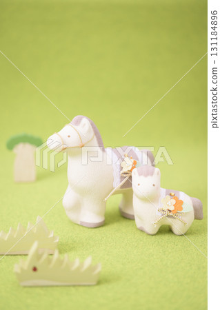 Cute horse and baby (shallow depth of field version) 131184896