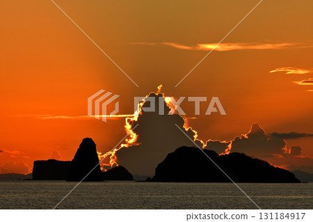 五島灘、角木灘和大角灘的夜景 131184917