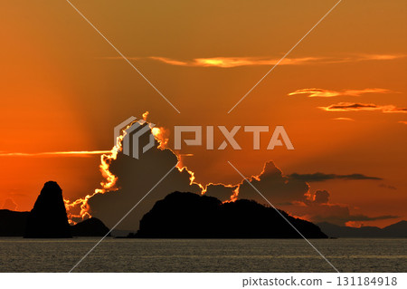 五島灘、角木灘和大角灘的夜景 131184918