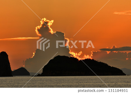 五島灘、角木灘和大角灘的夜景 131184931