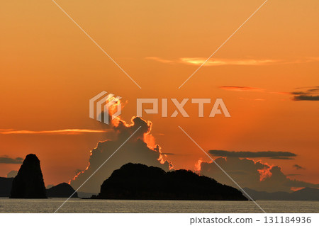 五島灘、角木灘和大角灘的夜景 131184936