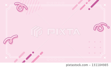 Pink stylish and cute streaming screen. Simple background decoration illustration. Frame. Stylish. 16:9 131184985