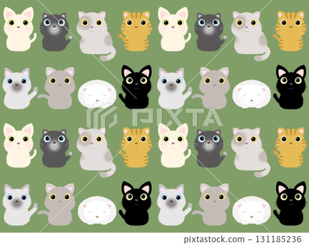 貓咪無縫圖案(純色,大)A-3' 貓咪無縫圖案(純色,大)A-3' 131185236