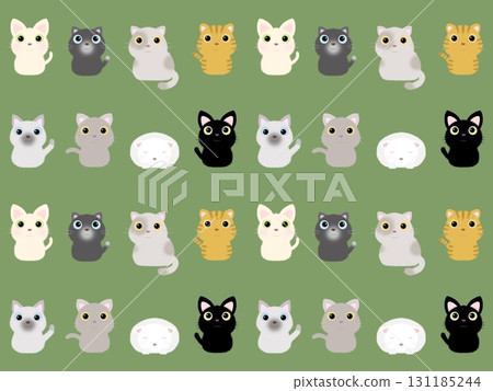 貓咪無縫圖案(純色,小)A-7' 貓咪無縫圖案(純色,小)A-7' 131185244