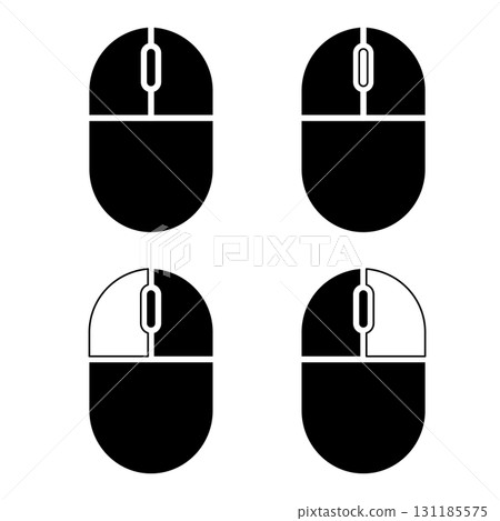 Mouse illustration showing click and scroll operations Mouse illustration showing click and scroll operations 131185575